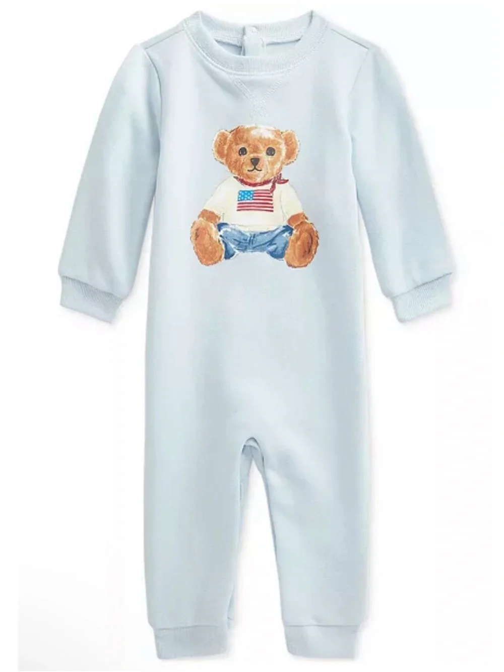 Polo Ralph Lauren Polo Bear American Flag Blue One Piece Coverall 9M 9 Months